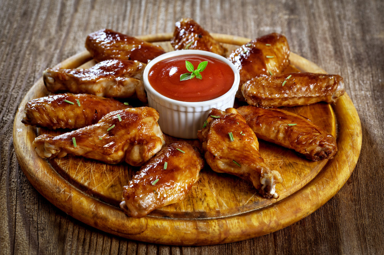 Chicken Wings Plate Uncle Jay's Hot Sauce